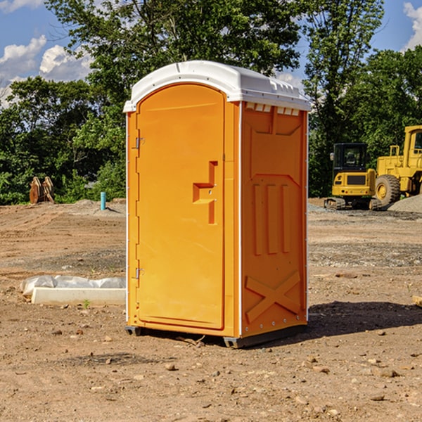 how often are the porta potties cleaned and serviced during a rental period in Algoma